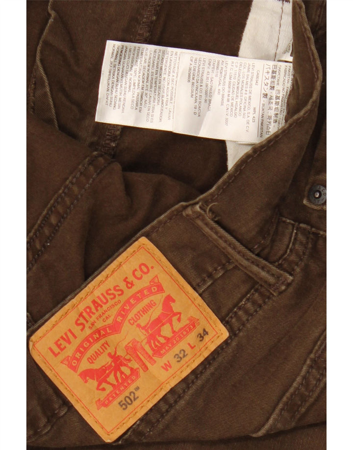 LEVI'S Mens 502 Slim Tapered Jeans W32 L34 Brown Cotton