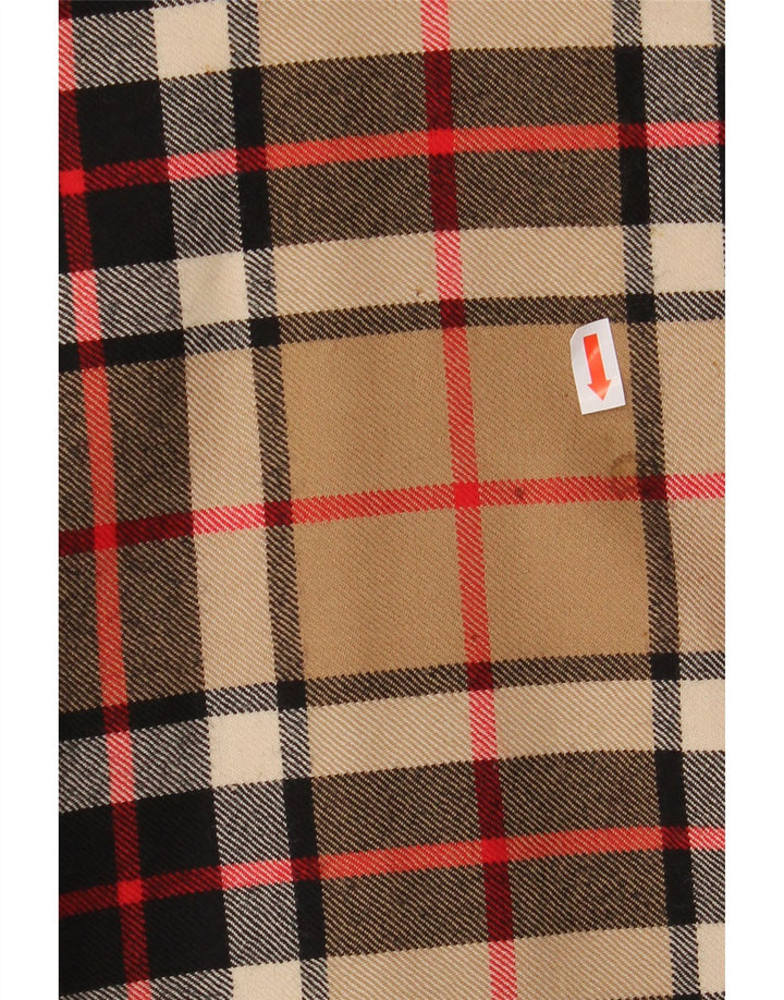 VINTAGE Womens Wrap Skirt W38 XL  Beige Check