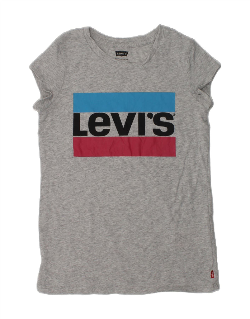 LEVI'S Girls Graphic T-Shirt Top 9-10 Years Grey Cotton | Vintage Levi's | Thrift | Second-Hand Levi's | Used Clothing | Messina Hembry 