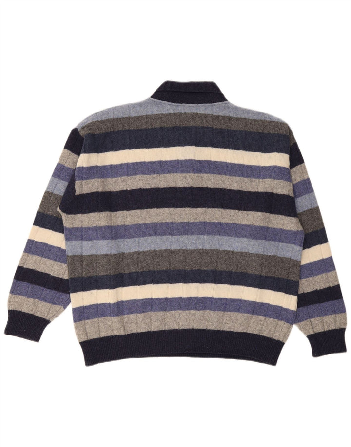 Il Granchio Mens Polo Neck Jumper Sweater 2XL Multicoloured Striped