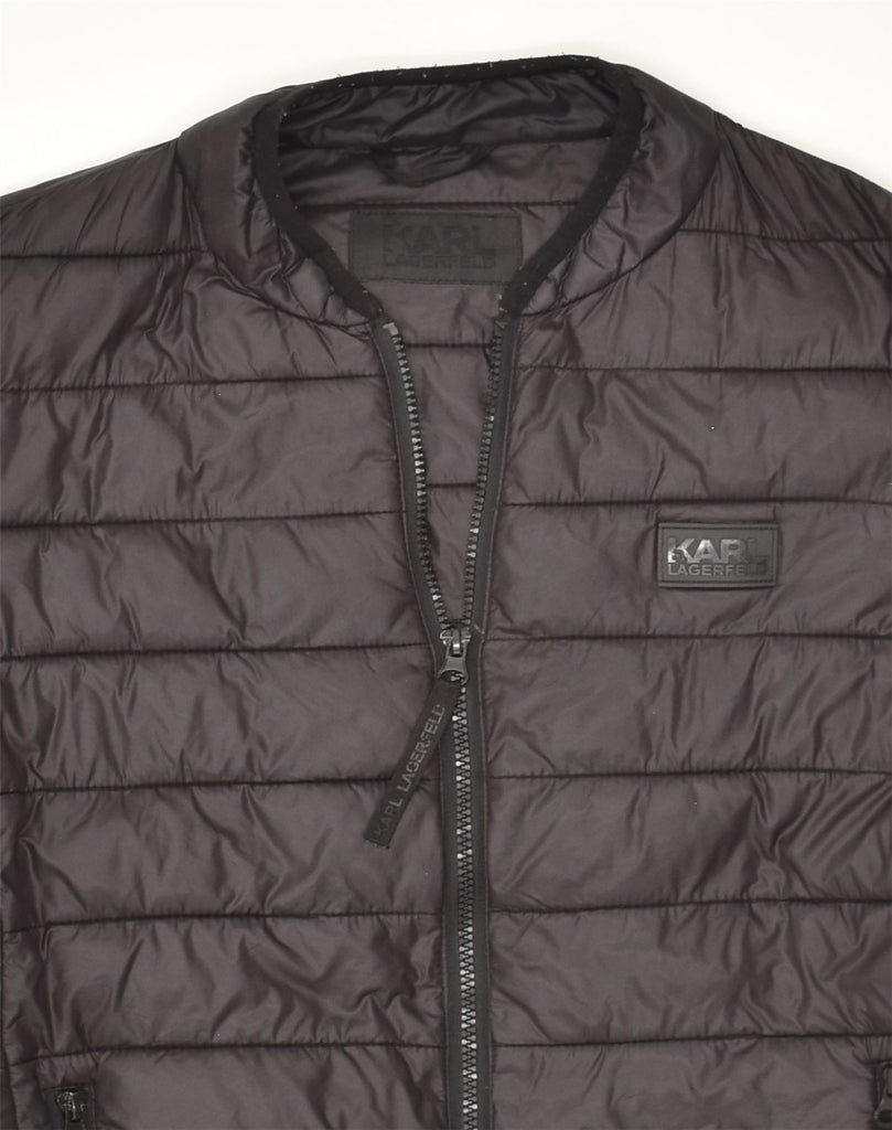 KARL LAGERFELD Womens Padded Jacket UK 12 Medium Black | Vintage Karl Lagerfeld | Thrift | Second-Hand Karl Lagerfeld | Used Clothing | Messina Hembry 