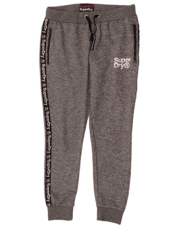 Superdry Womens Graphic Tracksuit Trousers Joggers UK 18 XL Grey Flecked