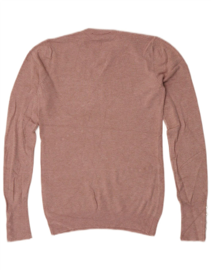 Zara Womens Crew Neck Jumper Sweater UK 8 Small Pink