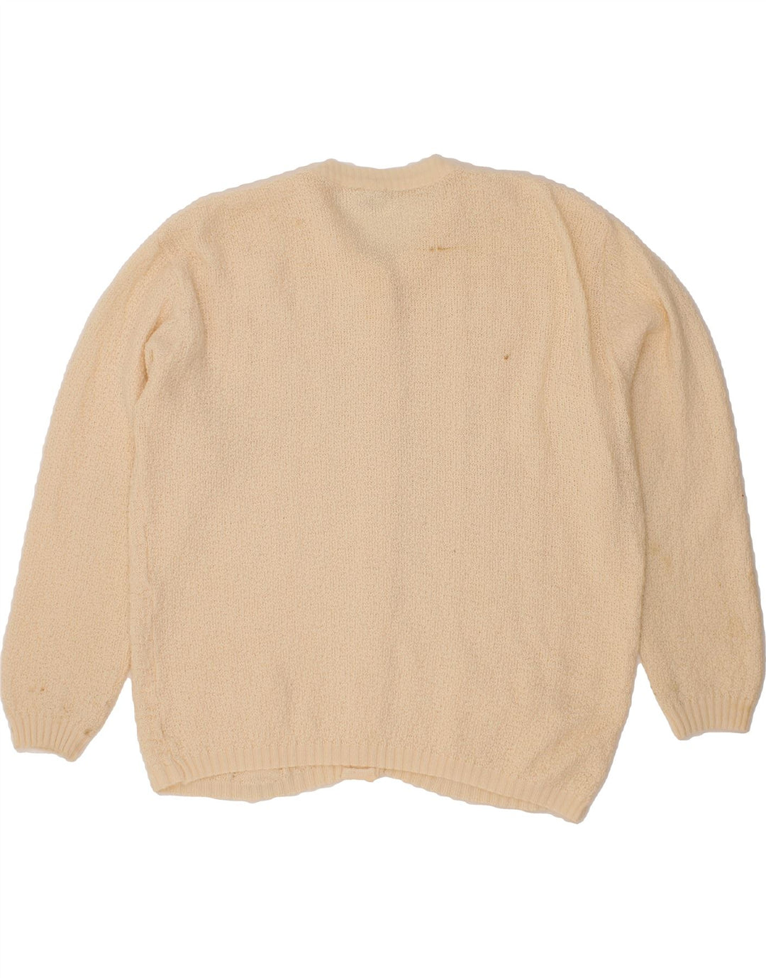 VINTAGE Womens Cardigan Sweater UK 14 Large Beige Vintage Vintage and Second-Hand Vintage from Messina Hembry 