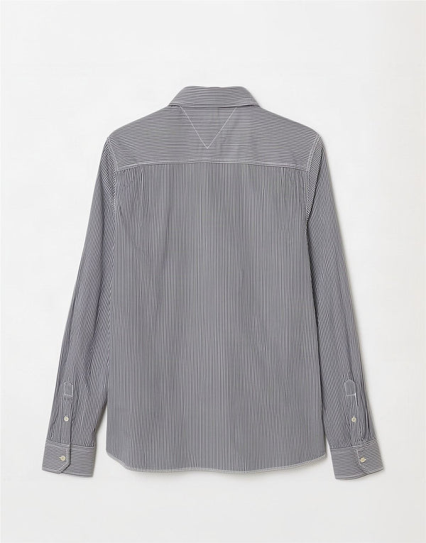 Tommy Hilfiger Mens Slim Fit Shirt 2XL Grey Pinstripe Cotton
