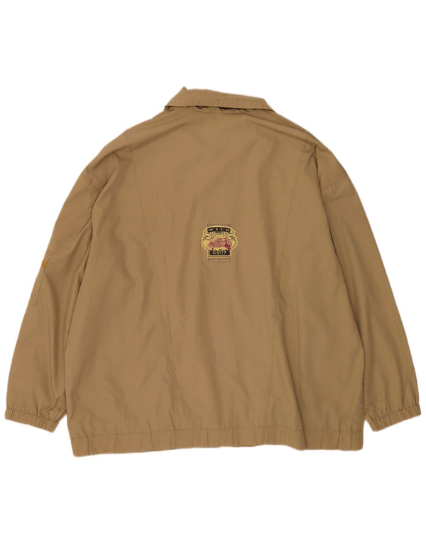 Vintage Mens Bomber Jacket UK 46 3XL Beige Colourblock