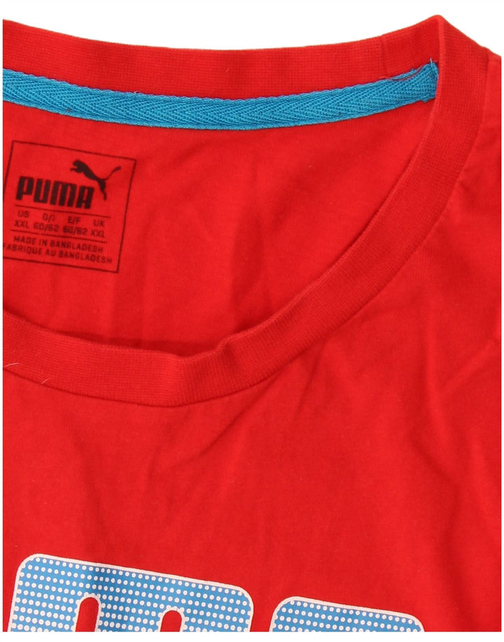 Puma Mens Graphic T-Shirt Top 2XL Red