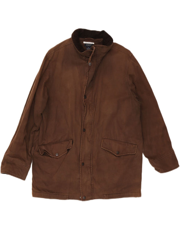 Gant Mens Hooded Utility Jacket UK 38 Medium Brown Cotton