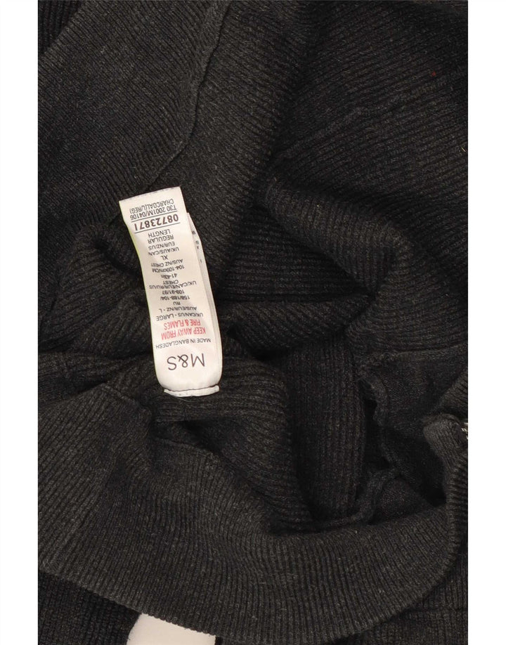 Marks & Spencer Mens Cardigan Sweater Large Grey Polyester