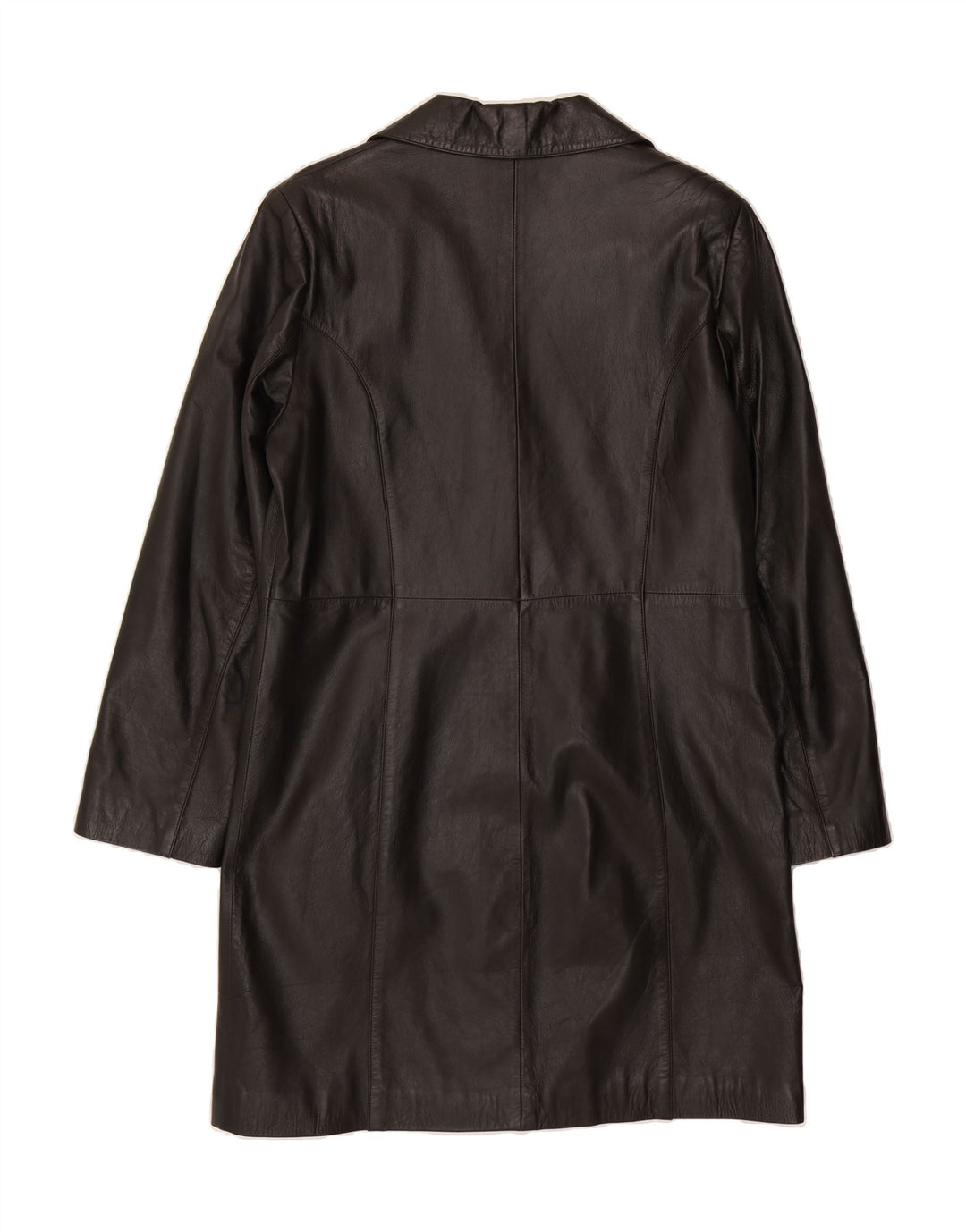 VINTAGE Womens Leather Coat IT 44 Medium Black Leather Vintage Vintage and Second-Hand Vintage from Messina Hembry 