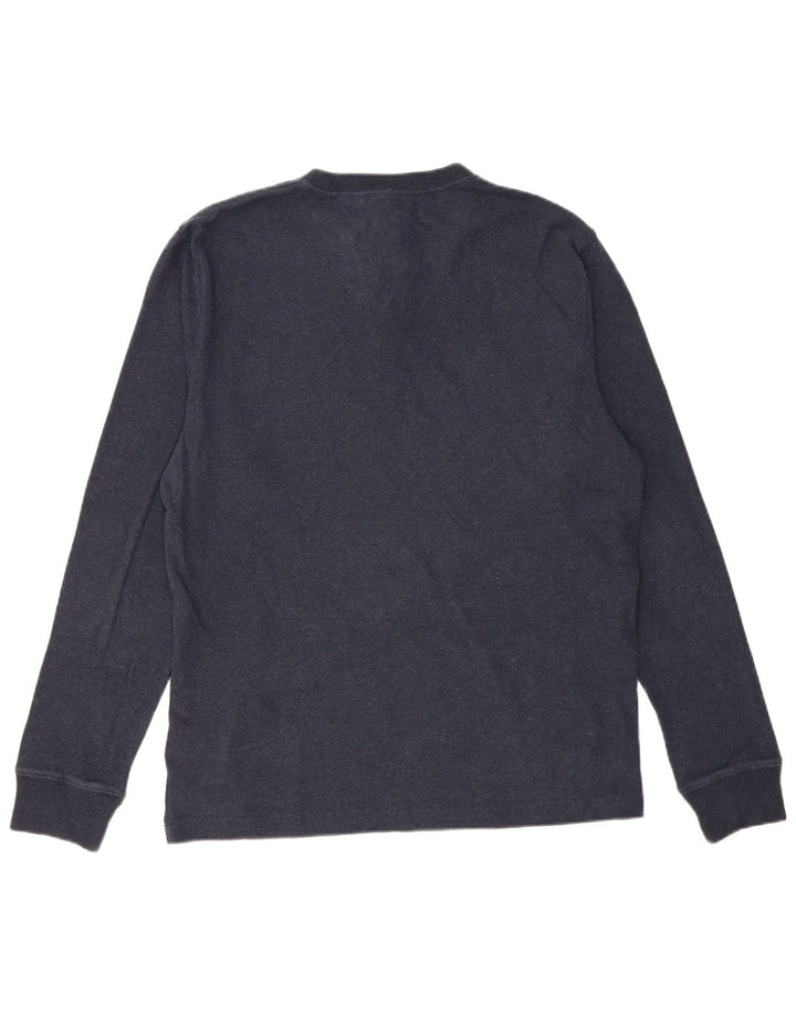 Superdry Mens Top Long Sleeve 2XL Navy Blue Cotton