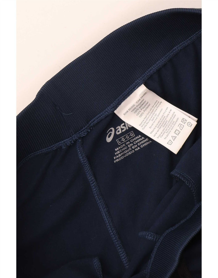 Asics Mens Tracksuit Trousers Joggers Large Navy Blue Polyester