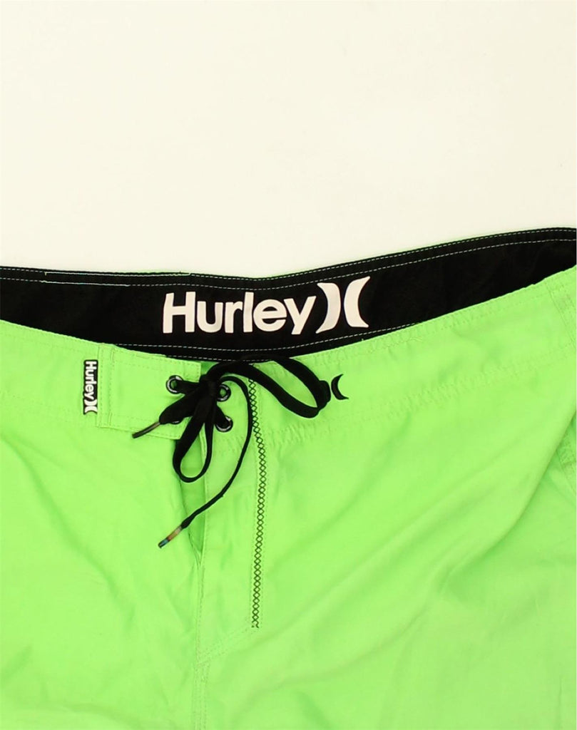 HURLEY Mens Swimming Shorts W36 Large Green Polyester | Vintage Hurley | Thrift | Second-Hand Hurley | Used Clothing | Messina Hembry 