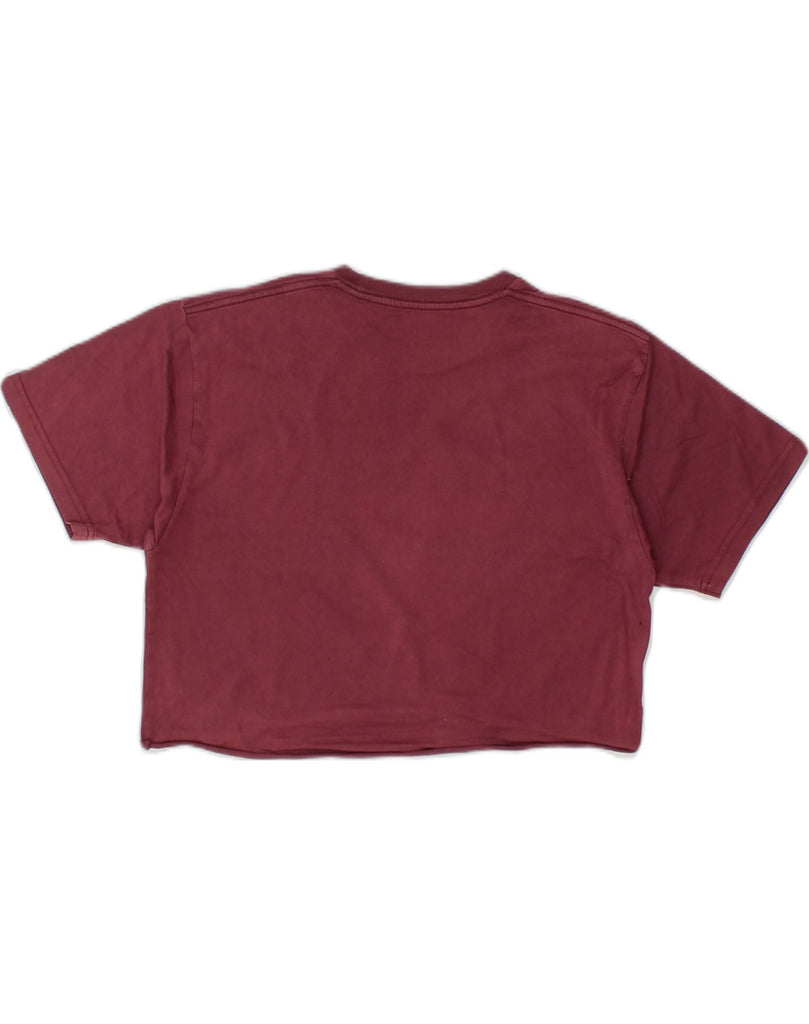 VANS Womens Classic Fit Crop Top UK 14 Medium Burgundy Cotton | Vintage Vans | Thrift | Second-Hand Vans | Used Clothing | Messina Hembry 