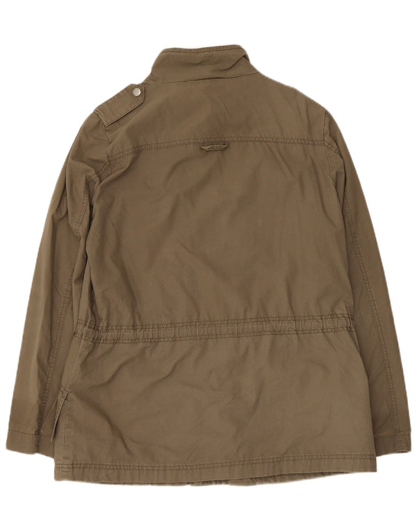 Zara Womens Military Jacket UK 14 Medium Khaki Cotton