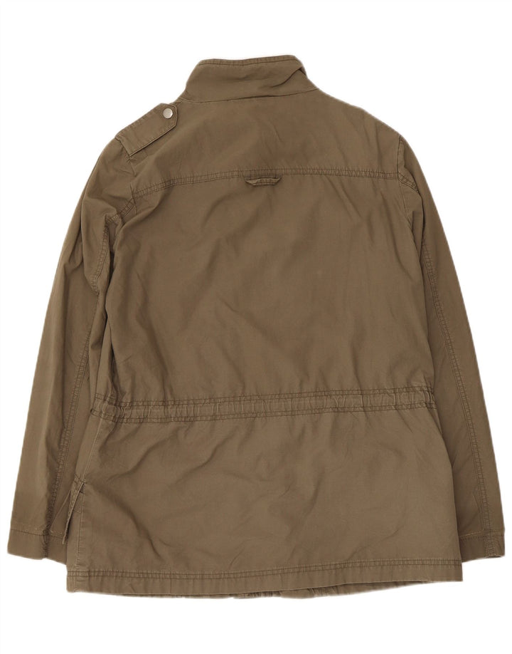Zara Womens Military Jacket UK 14 Medium Khaki Cotton