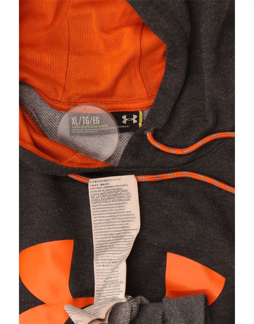 Under Armour Mens Graphic Hoodie Jumper XL Grey Polyester