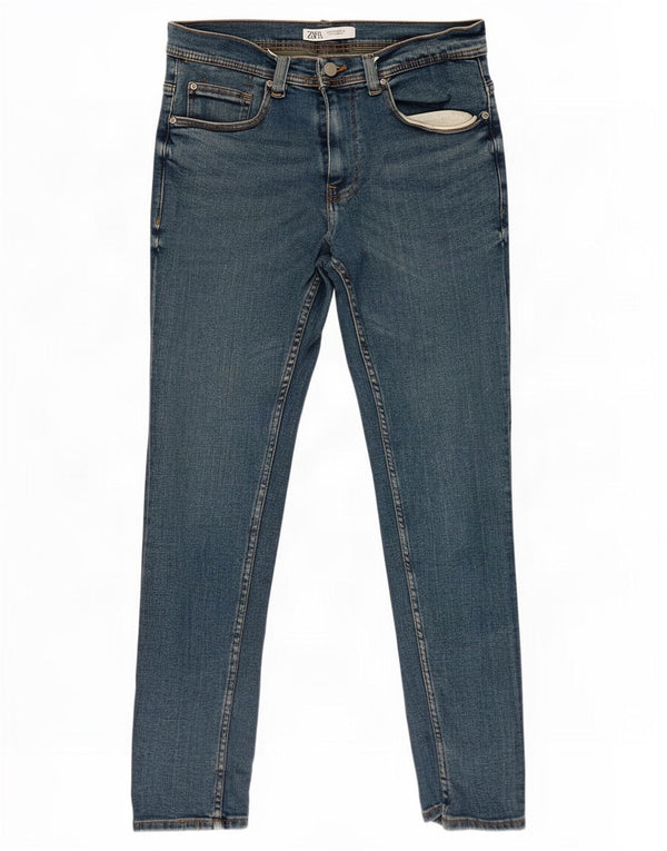 Zara Mens Slim Jeans EU 42 Large W32 L31 Blue Cotton