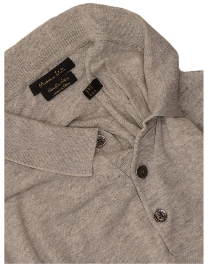 Massimo Dutti Mens Polo Shirt Medium Grey Flecked