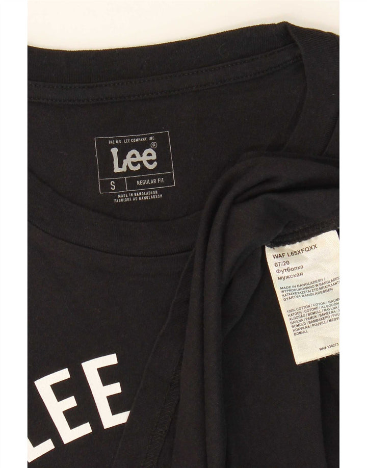 Lee Mens Regular Fit Graphic T-Shirt Top Small Black Cotton
