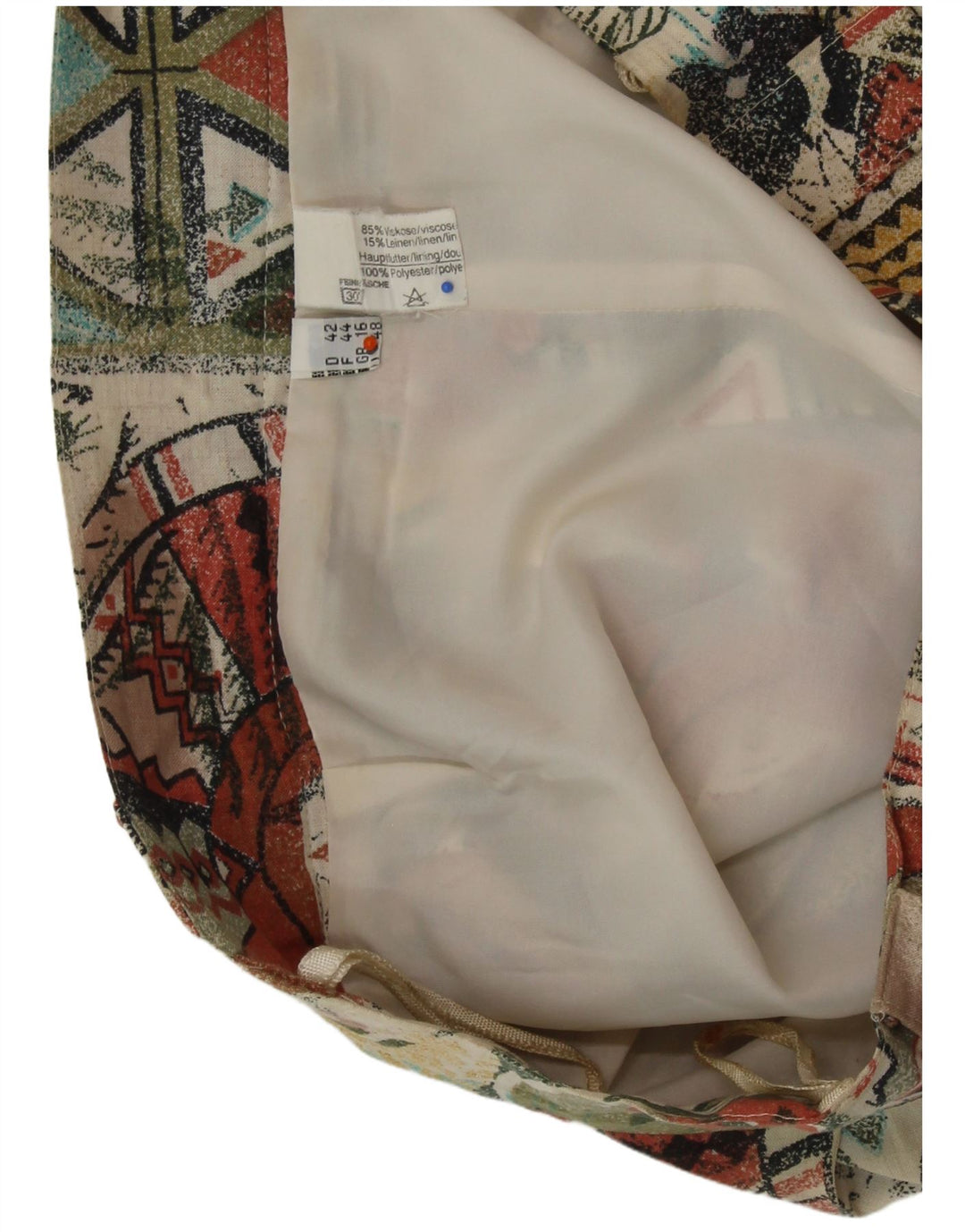 VINTAGE Womens Pleated Skirt UK 16 Large W32 Multicoloured Geometric