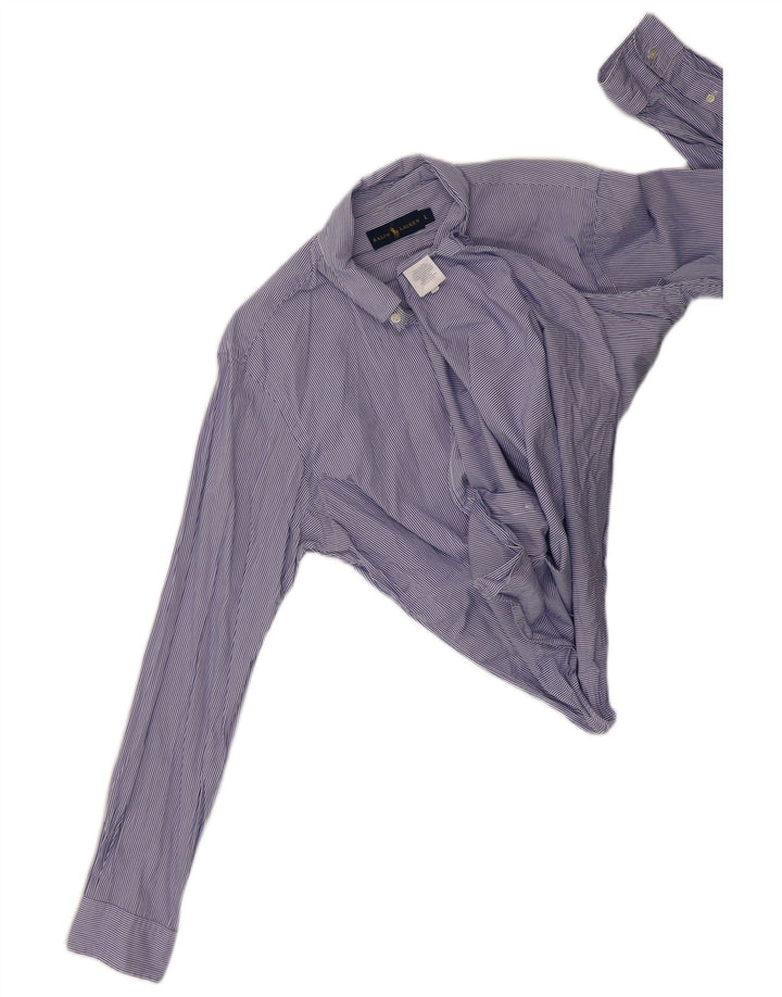 Ralph Lauren Mens Shirt Large Blue Striped Cotton