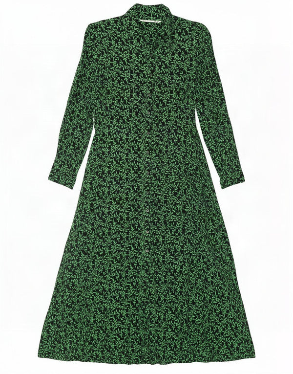 Zara Womens Sleeveless Maxi Dress UK 12 Medium Green Floral