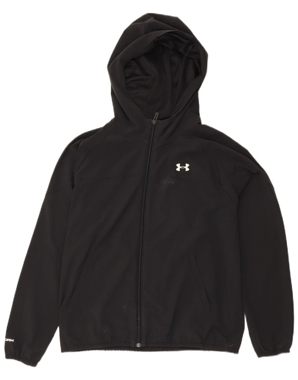 Under Armour Mens Hooded Tracksuit Top Jacket Medium Black Polyester