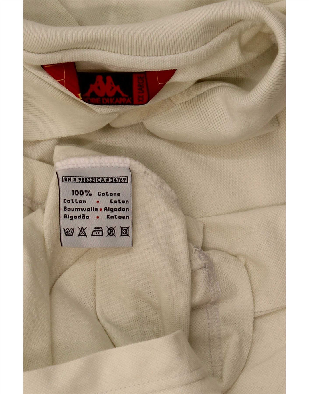 Kappa Mens Polo Shirt 2XL Beige Cotton