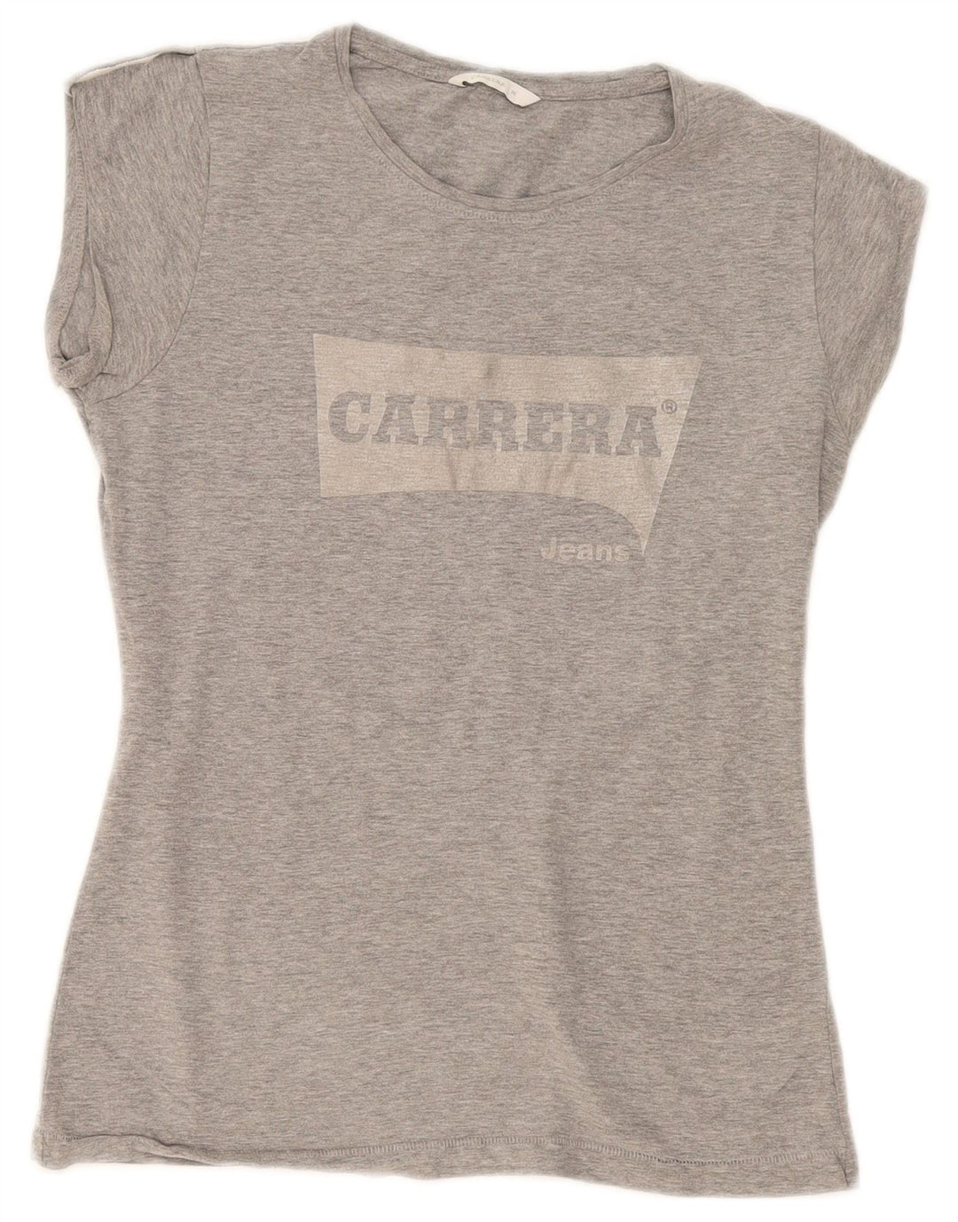 Carrera Womens Graphic T-Shirt Top UK 12 Medium Grey