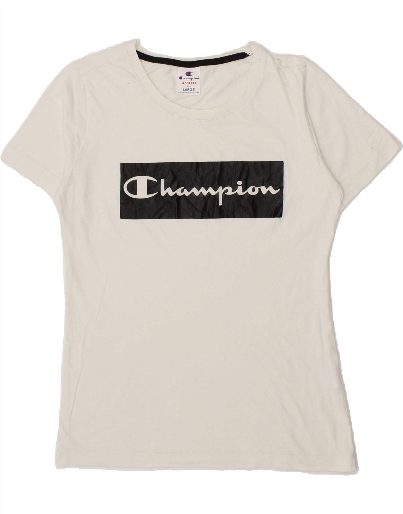 CHAMPION Womens Rochester Graphic T-Shirt Top UK 14 Large White