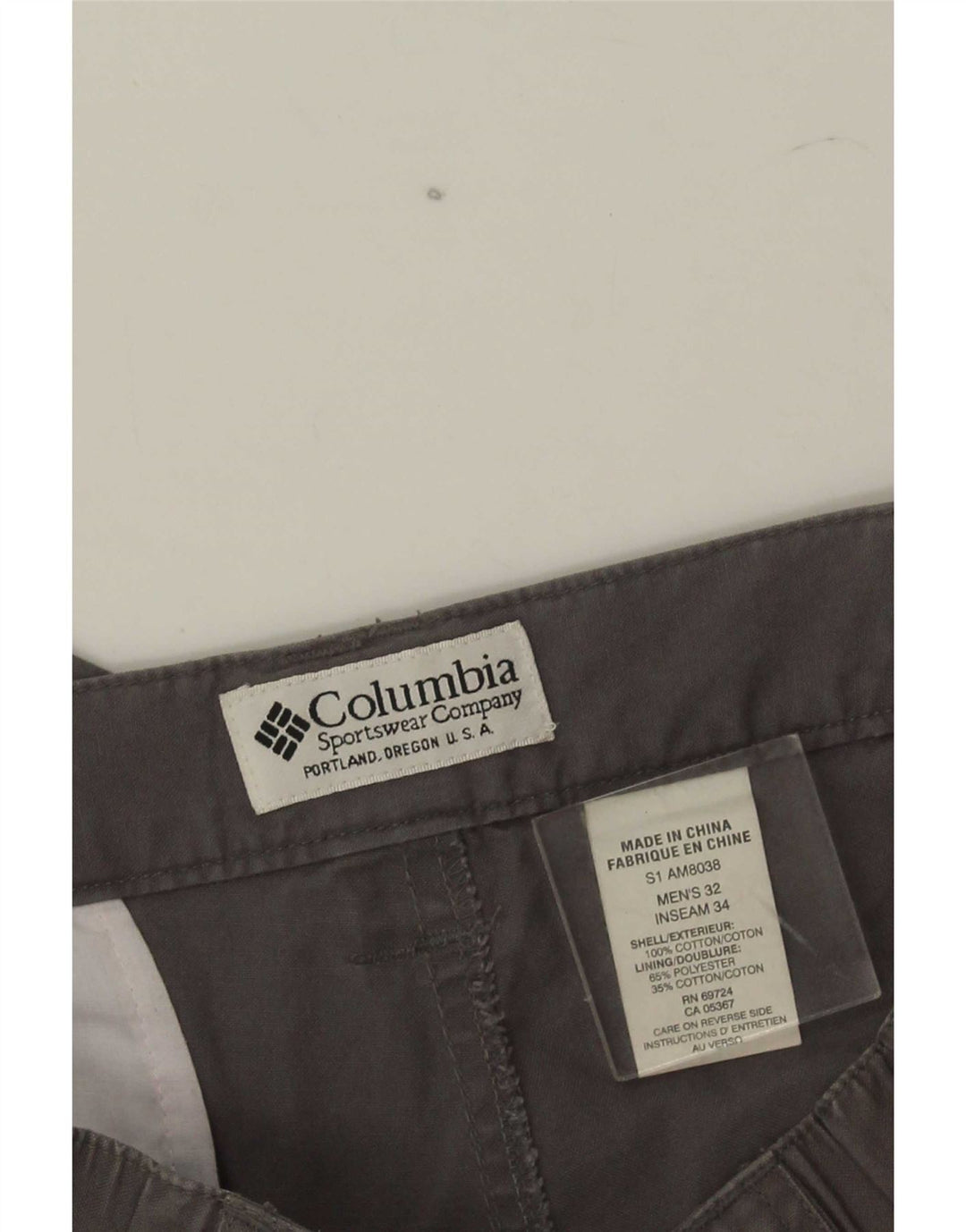 Columbia Mens Straight Cargo Trousers W32 L34 Grey Cotton