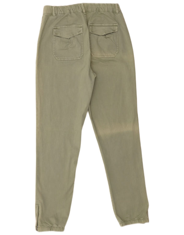 Marks & Spencer Womens High Waist Casual Trousers UK 12 Medium W32 L29 Gree
