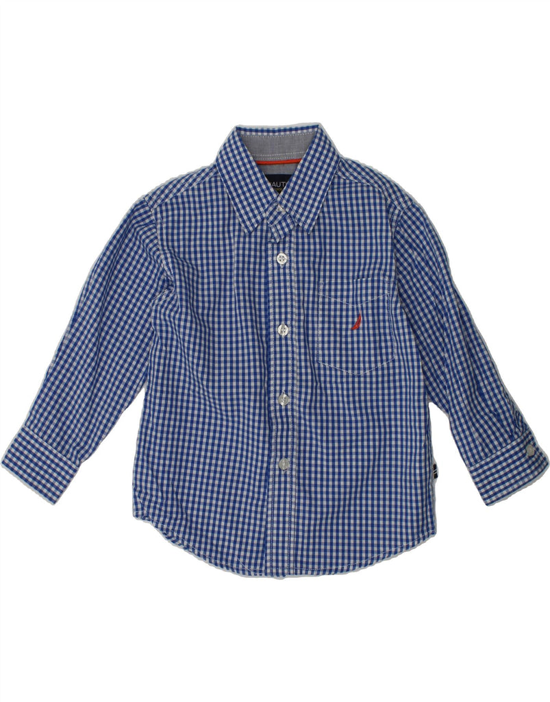 NAUTICA Boys Shirt 2-3 Years Blue Check Cotton | Vintage Nautica | Thrift | Second-Hand Nautica | Used Clothing | Messina Hembry 