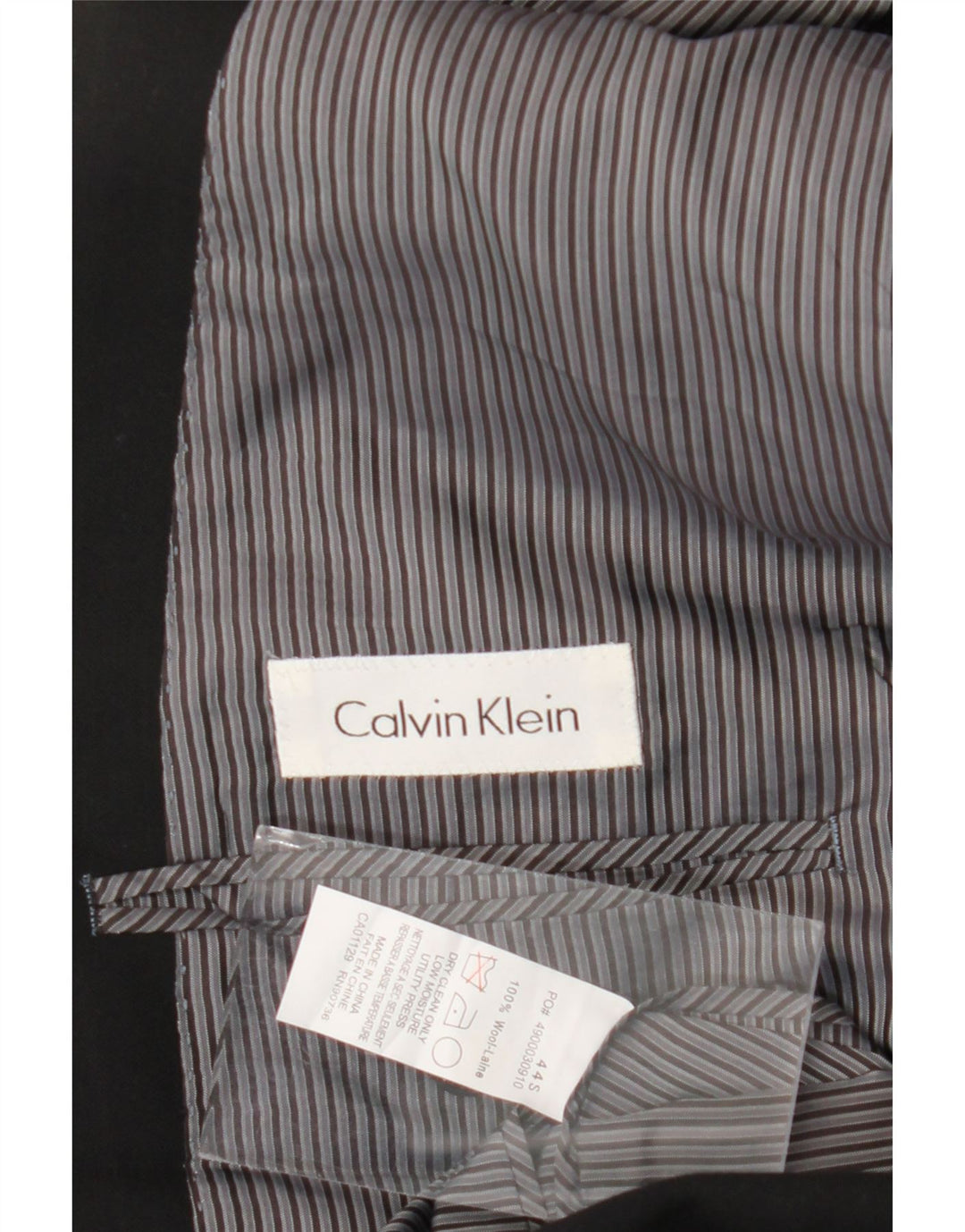 Calvin Klein Mens 2 Button Blazer Jacket UK 44 Large Black Wool