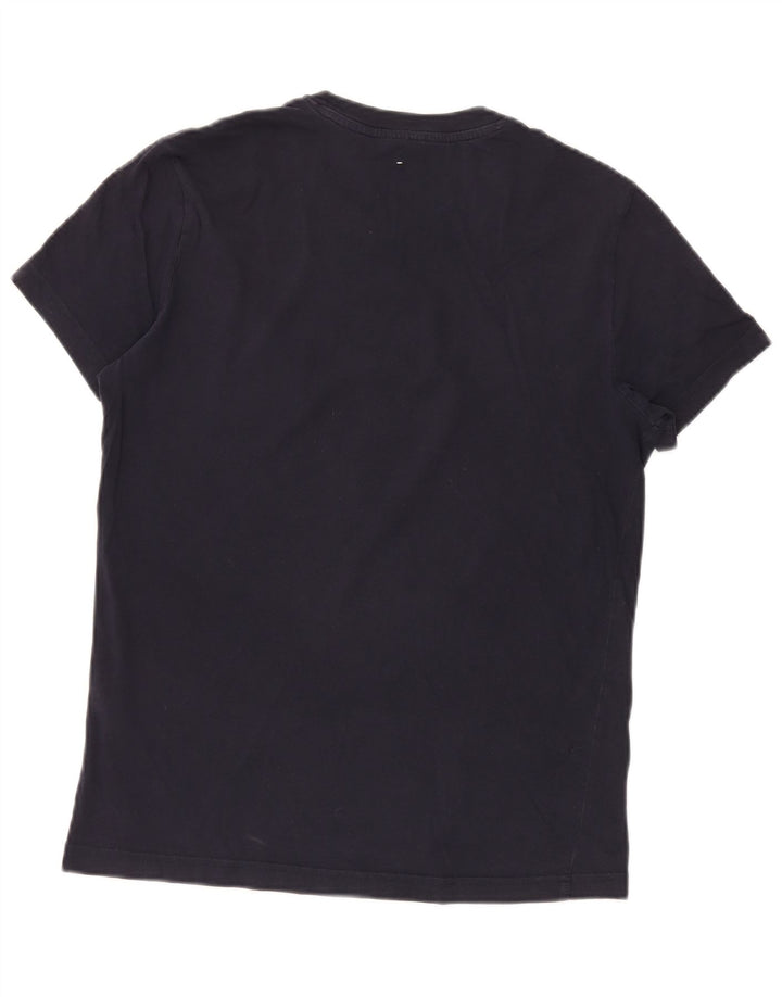 Champion Womens Graphic T-Shirt Top UK 14 Medium Navy Blue