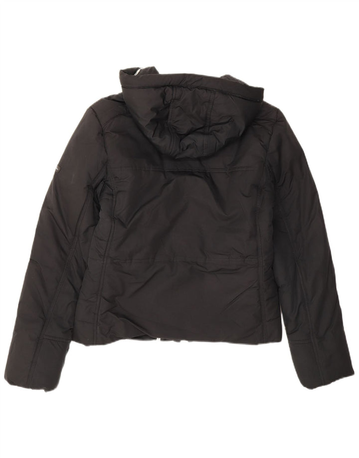 Champion Womens Hooded Padded Jacket UK 14 Medium Black Polyester