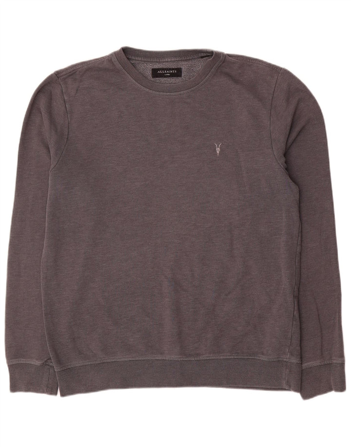 All Saints Mens Sweatshirt Jumper Large Grey Cotton