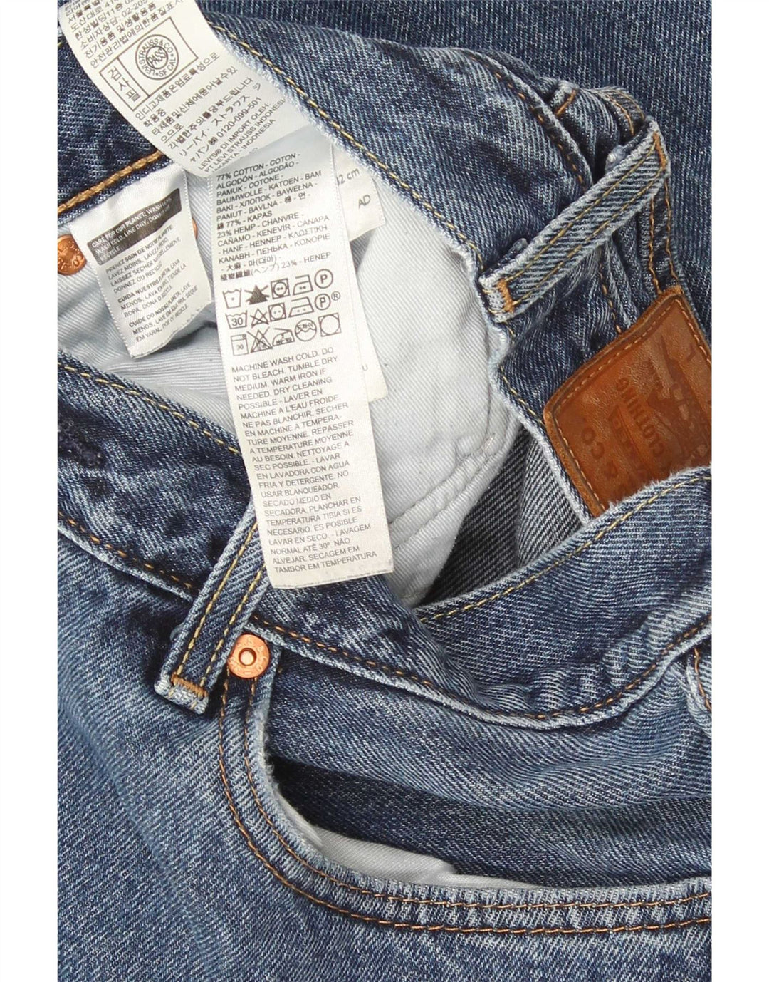 Levi's Mens Straight Jeans W32 L32 Blue Cotton