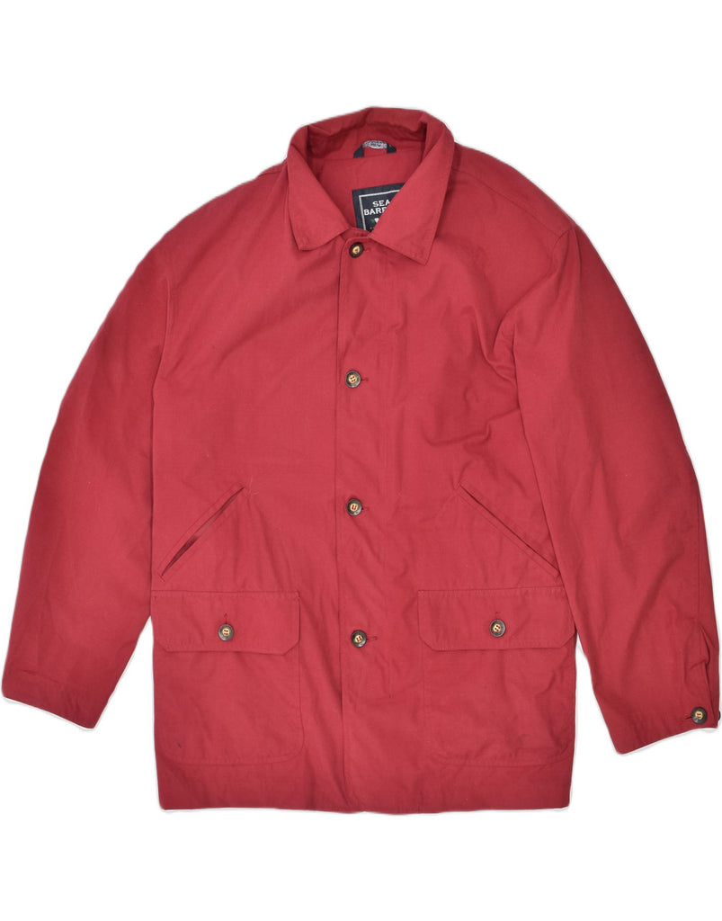 SEA BARRIER Mens Utility Jacket UK 42 XL Red Polyester | Vintage | Thrift | Second-Hand | Used Clothing | Messina Hembry 