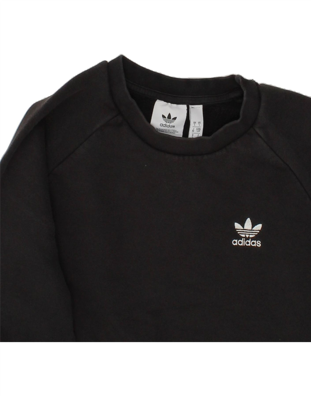 ADIDAS Mens Sweatshirt Jumper Small Black Cotton Vintage Adidas and Second-Hand Adidas from Messina Hembry 