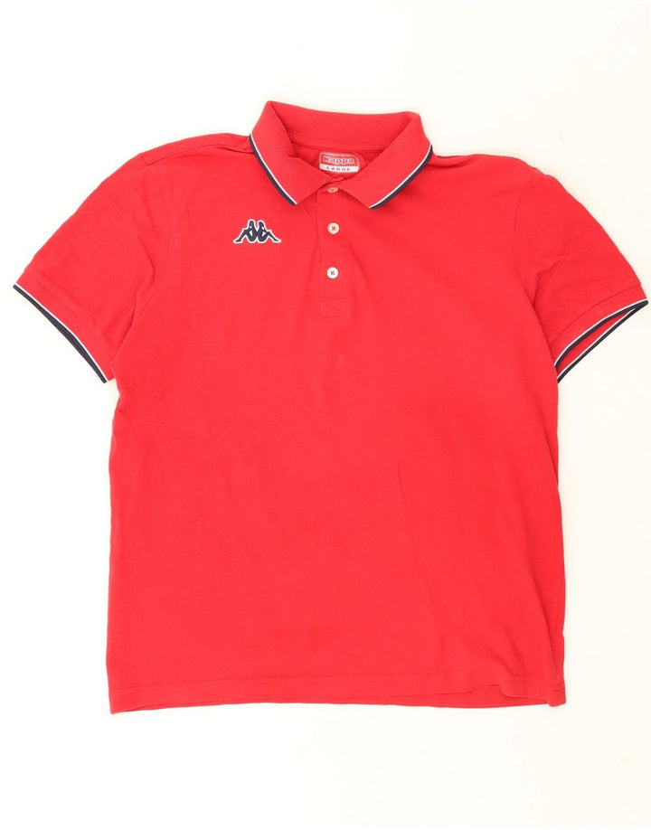 Kappa Mens Polo Shirt Large Red Striped