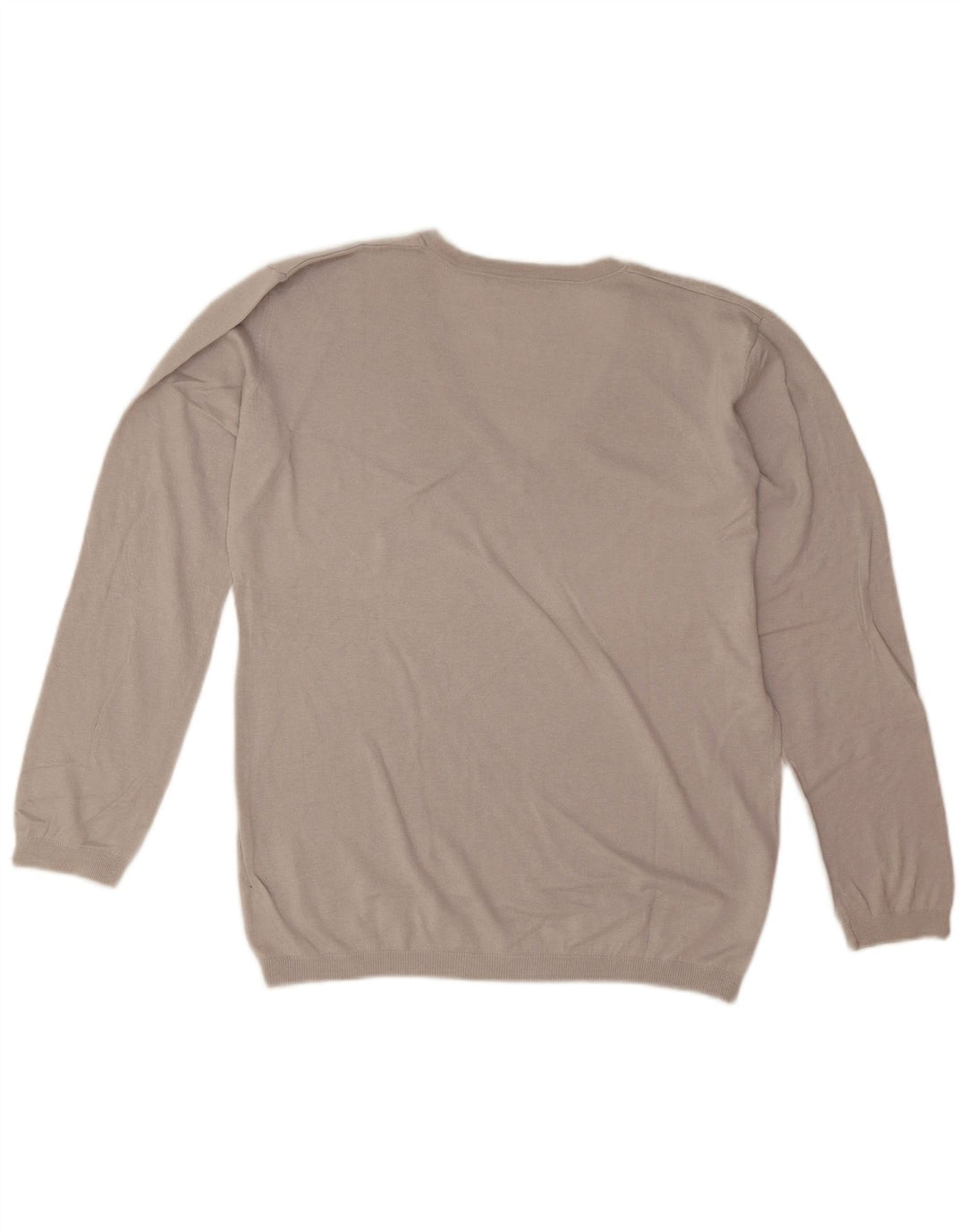 Lacoste Womens V-Neck Jumper Sweater Size 44 Large Grey Silk