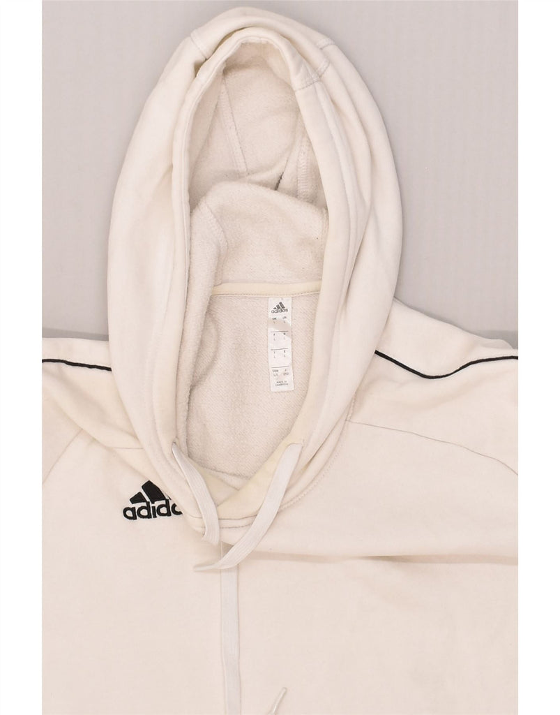 ADIDAS Mens Hoodie Jumper Large White Cotton | Vintage Adidas | Thrift | Second-Hand Adidas | Used Clothing | Messina Hembry 