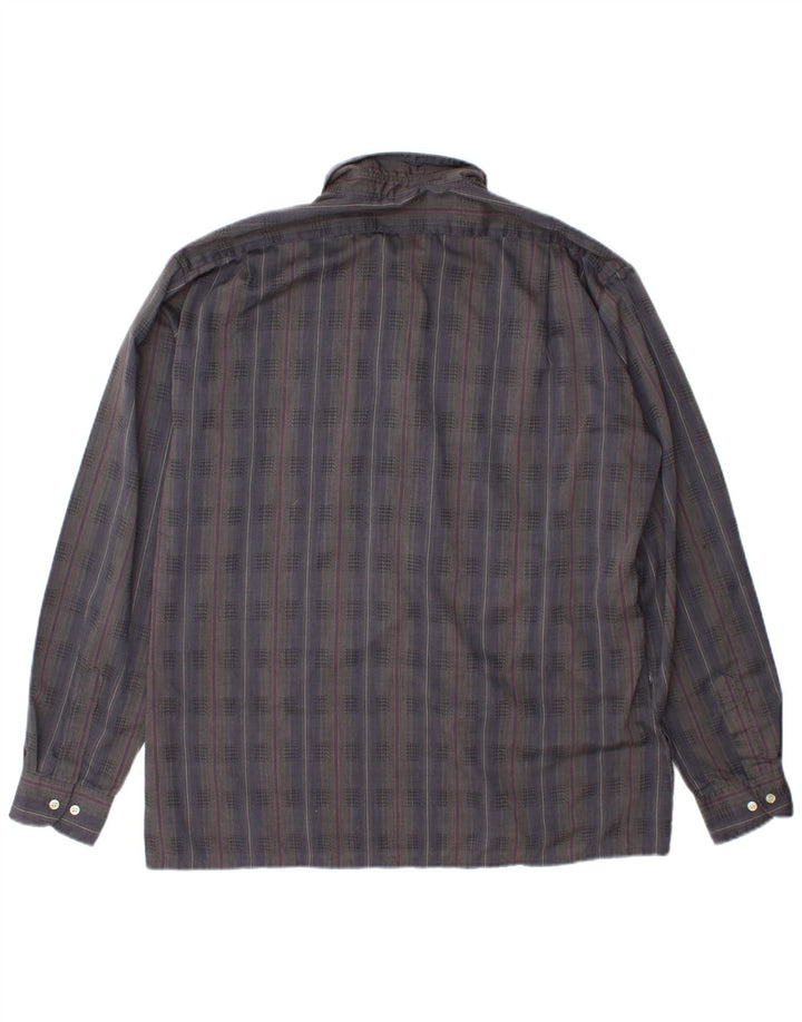 Cacharel Mens Shirt Size 41 Large Grey Striped