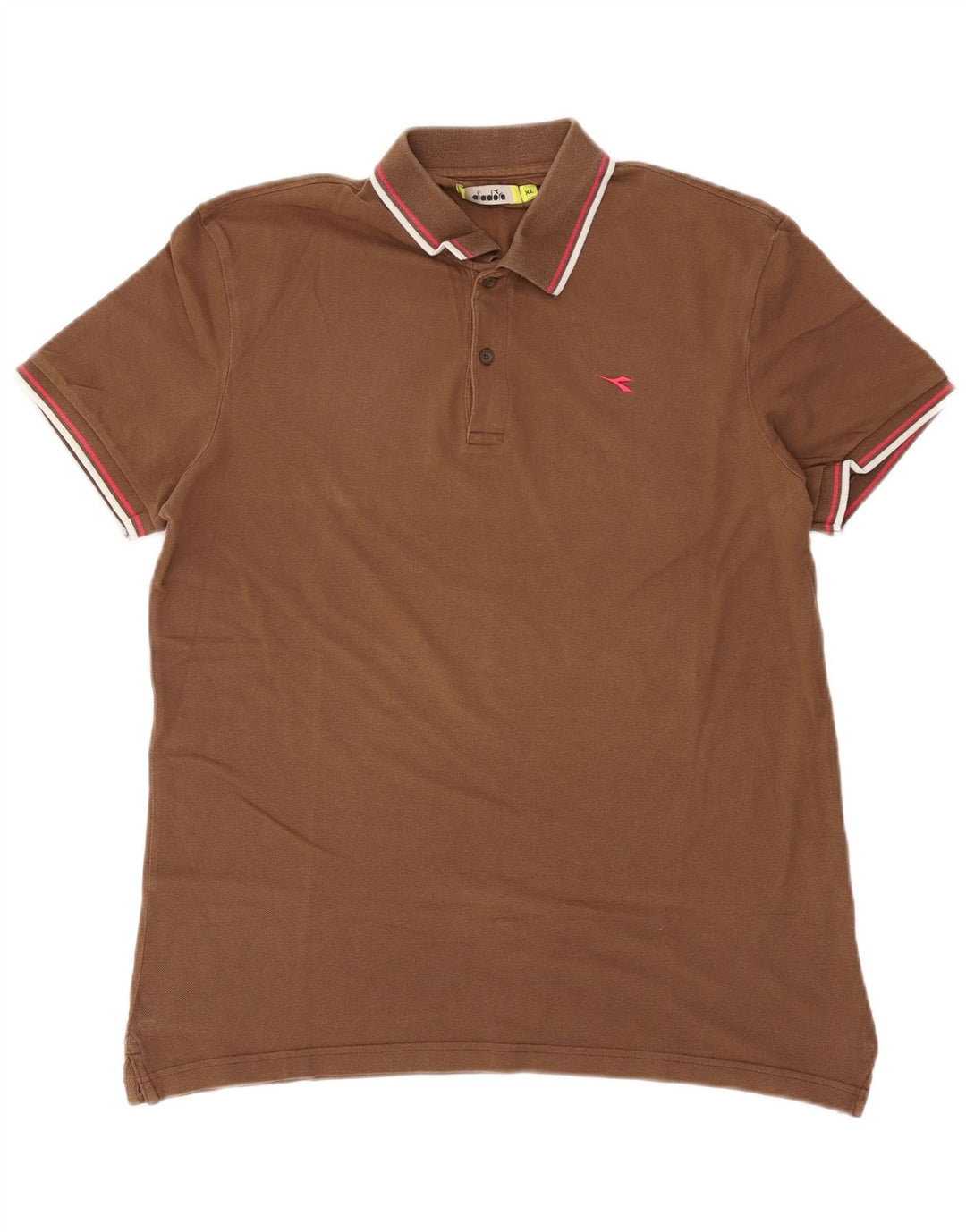 Diadora Mens Polo Shirt XL Brown Cotton