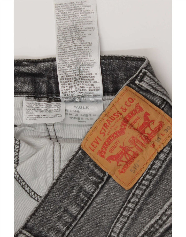 Levi's Mens 511 Skinny Jeans W33 L27 Grey Cotton