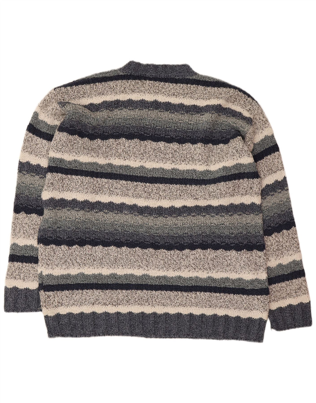 Luca D'altieri Mens Crew Neck Jumper Sweater Large Navy Blue Striped