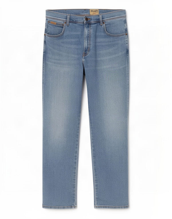 Wrangler Mens Texas Stretch Straight Jeans W38 L30 Blue Cotton