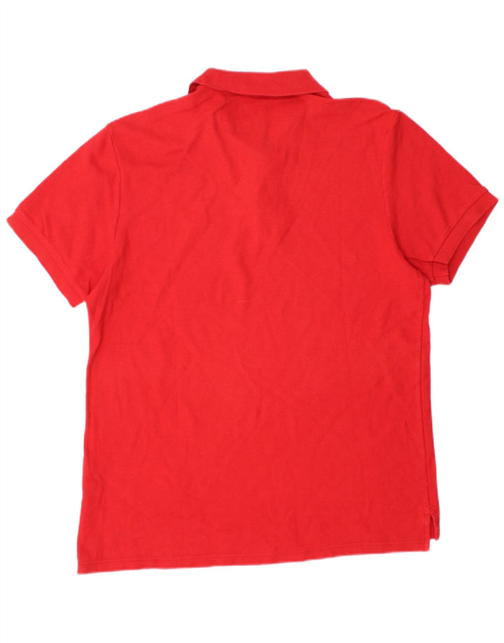 NIKE Mens Polo Shirt Medium Red Cotton